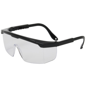 Bouton Optical 250-24-0080 Hi-Voltage ARC Semi-Rimless Safety Glasses, BK/CL Lens