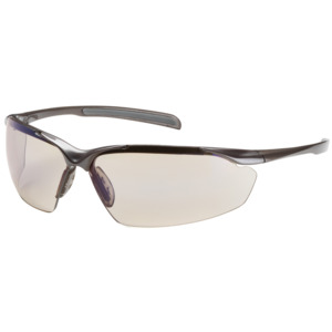 Bouton Optical 250-33-1226 Commander Safety Glasses, Semi-Rimless, Gloss BZ, I/O BL Lens, Anti-Scratch/Fog