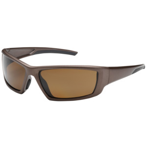 Bouton Optical 250-47-1042 Sunburst Full Frame Safety Glasses, BR/Pol. BR Lens, Anti-Scratch/Fog