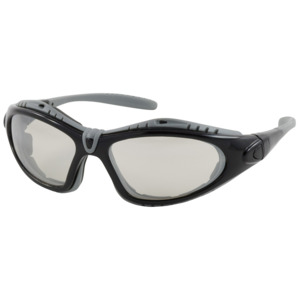 Bouton Optical 250-50-0422 Fuselage Safety Glasses, Full Frm, BK, I/O Lens, Foam, Anti-Scratch/Fog