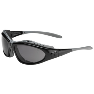 Bouton Optical 250-50-0521 Fuselage Safety Glasses, Full Frm, BK/GY Lens, Foam, Anti-Scratch, FogLess 3Sixty