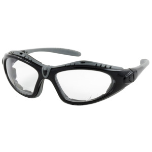 Bouton Optical 250-51-0015 Fuselage Reader Safety Readers, Full Frm BK, CL Lens, Foam, Anti-Scratch/Fog, +1.50 Diopter