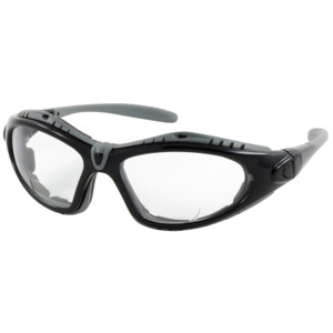 Bouton Optical 250-51-0025 Fuselage Reader Safety Readers, Full Frm, BK/CL Lens, Foam, Anti-Scratch/Fog, +2.50 Diopter