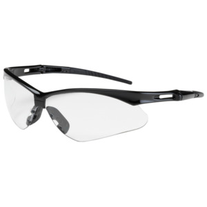 Bouton Optical 250-AN-10111 Anser Safety Glasses, Semi-Rimless, BK/CL Lens, Anti-Scratch/Fog