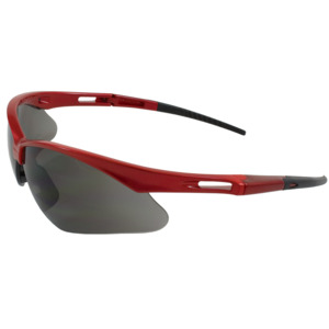 Bouton Optical 250-AN-10117 Anser Safety Glasses, Semi-Rimless, RD/GY Lens, Anti-Scratch