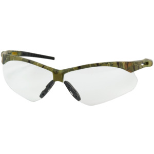 Bouton Optical 250-AN-10130 Anser Safety Glasses, Semi-Rimless, Camouflage/CL Lens, Anti-Scratch