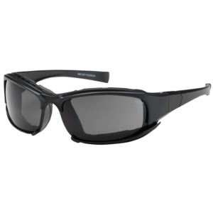 Bouton Optical 250-CE-10091 Cefiro Safety Glasses, Full Frm, BK, Rubber Foam, GY Lens, Anti-Scratch/Fog