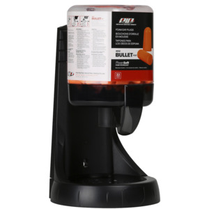 HEAROS 267-HPD810-250 Plus Ear Plug Dispenser, Prefilled Mega Bullet, Clear/Black, 250/Pr.