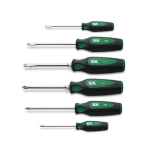 SK Hand Tools 86330 Screwdriver Set, 6 Pc Cushion Grip
