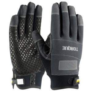 Maximum Safety 120-4500/XL Glove, Torque Workman, Syn. Leather Palm, PVC/Silicone Grip, Gray, XL