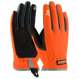 Maximum Safety 120-4600/XXL Glove, Viz Workman, Syn. Leather Palm, PVC Grip, Hi-Vis Orange, 2XL