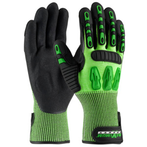 Maximum Safety 120-5130/XXL Glove, TuffMax3, HPPE Shell, Nitrile Grip, TPR, Hi-Vis Green, 2X-Large