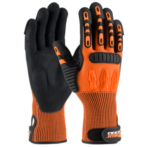 Maximum Safety 120-5150/L Glove, TuffMax5, HPPE Shell, Nitrile Grip, TPR, Hi-Vis Orange, Large