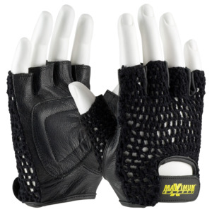 Maximum Safety 122-AV14/S Glove, Lifting, Leather Palm, Reinforced Pad Palm Insert, Black, Small