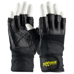 Maximum Safety 122-AV20/XL Glove, Leather Palm/Knuckles, Anti-Vib, Shock Absorb. Pad, Black, XL