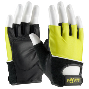Maximum Safety 122-AV70/XXL Glove, Lifting, Leather Palm, Reinforced Pad Insert, Hi-Vis Yellow, 2XL