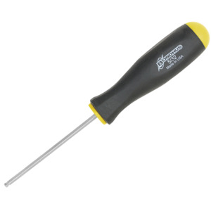 Bondhus 16660 Screwdriver, Plated Ball End, Hex Tip, 4.0mm