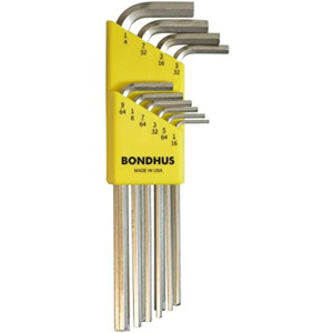 Bondhus 16138 L-Wrench Hex Key Set 1/16"-1/4" Plated 10 Pc