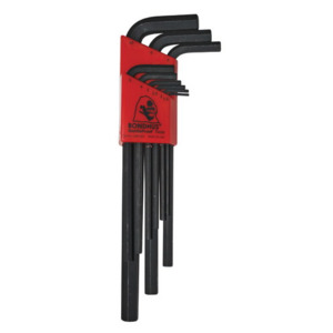 Bondhus 12199 Hex Key Set, L-Wrench, Metric, 1.5mm-10mm, 9 Pc