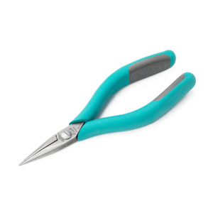 Weller-Erem 2411PD Needle Nose Pliers, ESD Safe, Inside Serrated, 6", Rounded Jaw
