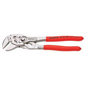 Knipex 86 03 180 Plier Wrench 7 1/4" Smooth Parallel Gripping Jaws