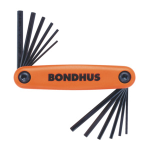 Bondhus 12550 12-pc. Fold-Up Hex Key Set, Metric, 5/64-5/32", 1.5-5mm