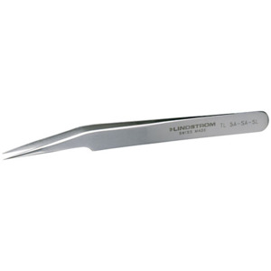 Lindstrom 5A-SA-SL Tweezers, Straight, Fine, Sharp, Strong Tips, 4.53" OAL, Stainless Steel