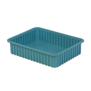 Lewis Bins DC3050 Divider Tote Box, Light Blue, OD 22.4" x 17.4" x 5"