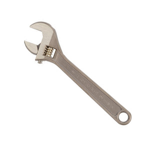 Ampco W-71 Wrench, Adjustable, Non-Sparking, 1-1/8in End Size x 8in Length