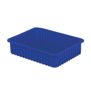 Lewis Bins 6001030 Divider Tote Box, Blue, 22.4" x 17.4" x 5"