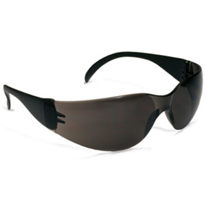 Bouton Optical 250-01-0021 Safety Glasses, Rimless, BK/GY Lens, Anti-Scratch/Fog, Zenon Series