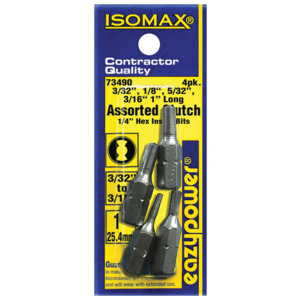 Eazypower 73490 Clutch-Head Set, 4 pc., 3/32, 1/8, 5/32, 3/16"