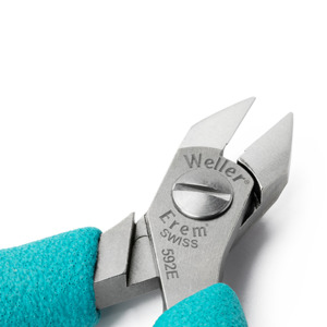 Weller-Erem 592E Cutter, ESD Safe, Flush Pointed Relieved Head Tip, 4.5"
