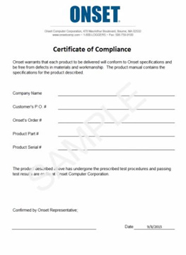 HOBO Compliance Certificate