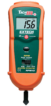 Extech RPM10 Photo/Contact Tachometer with Infrared Thermometer