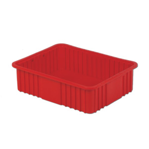 Lewis Bins 6004104 Divider Box, Red O.D., Top - 22.4" x 17.4" Bottom - 20.9" x 15.9"