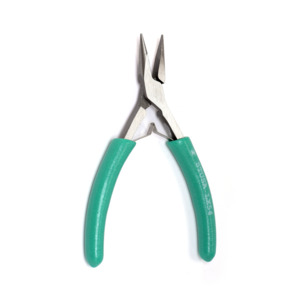 Swanstrom LX54 Long Nose Plier with Serrated Jaw, Green Handle